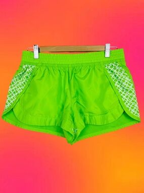 Nike Neon Lime Green Elastic Pull On Gym Running Athletic Workout Shorts M